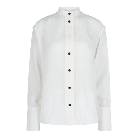 Ferragamo Irregular Pleat Blouse White Womens